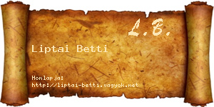 Liptai Betti névjegykártya